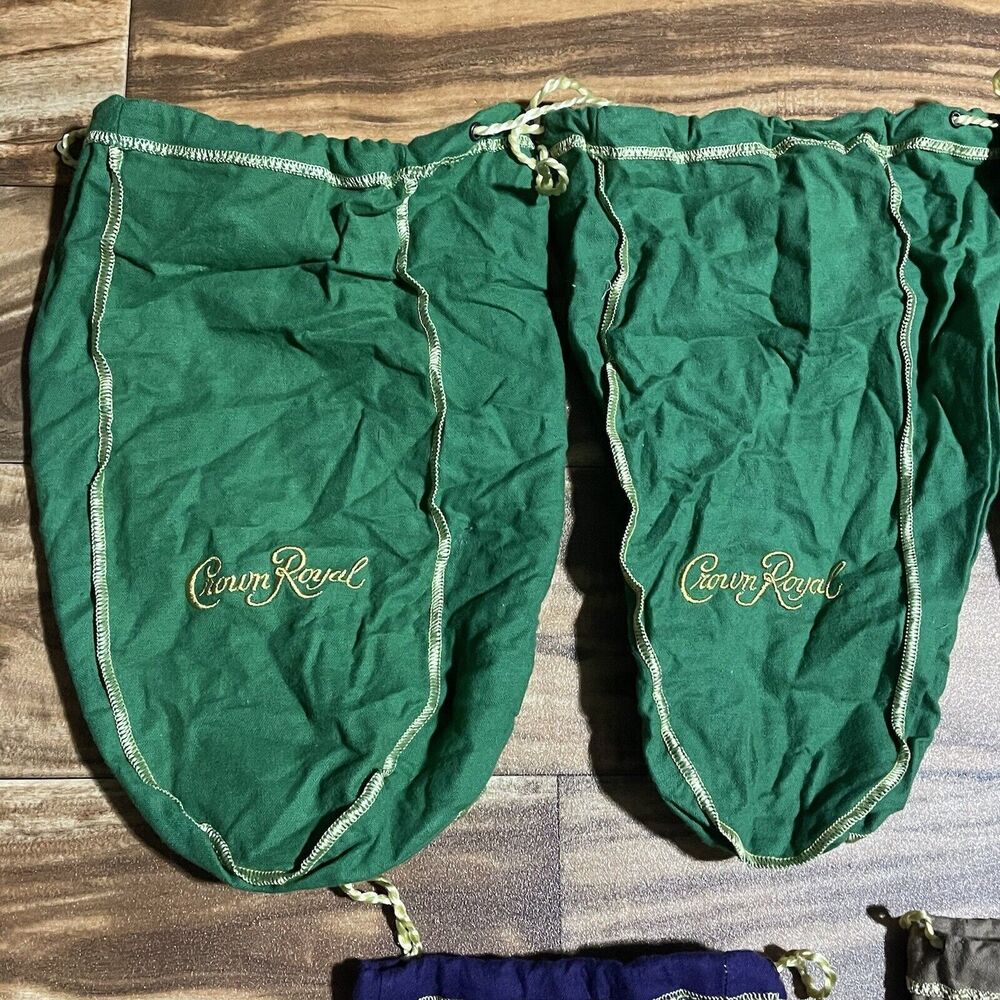 Lot of 50 Crown Royal Purple / Green / Brown Drawstring Bags - Most Large - Picture 10 of 10